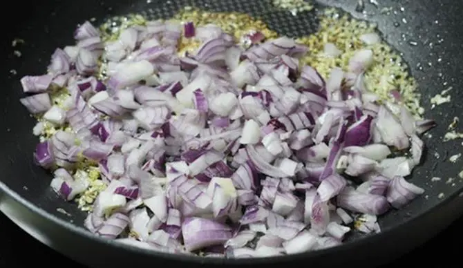 fry onions for baby corn masala curry recipe
