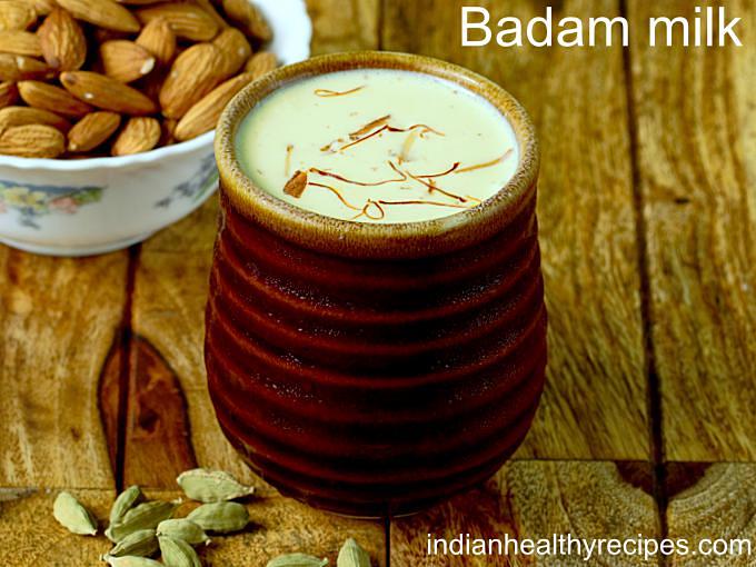 Badam milk recipe How to make badam milk Swasthi's Recipes