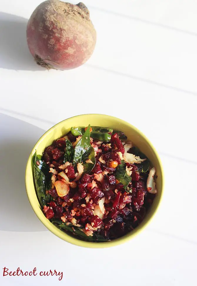 beetroot curry or beetroot stir fry