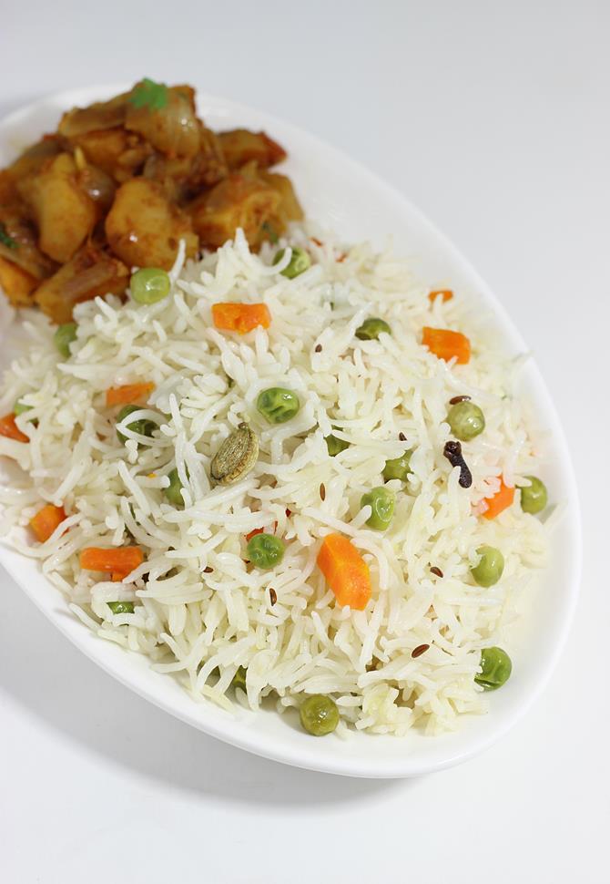 Coconut milk rice How to make coconut milk rice Kobbari annam