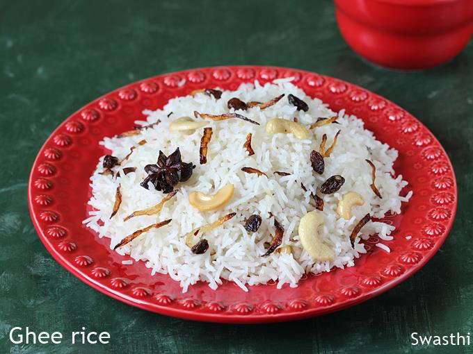 Ghee rice recipe | How to make ghee rice - Swasthi's Recipes