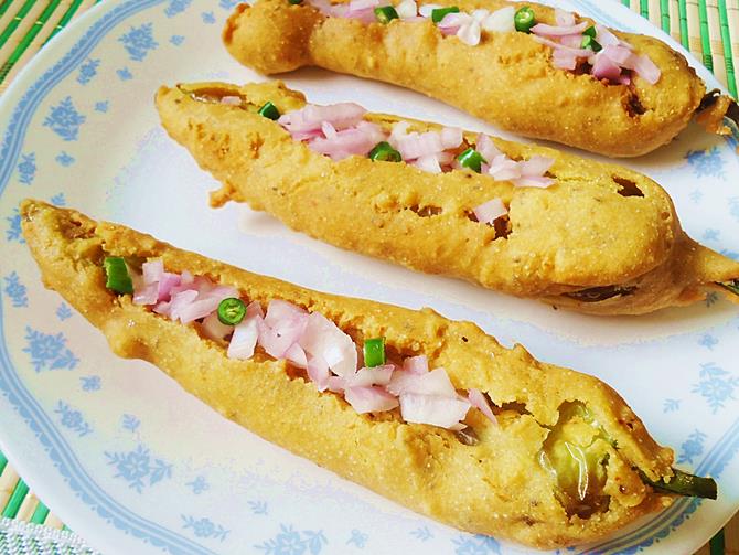 Mirchi bajji recipe Mirapakaya bajji How to make mirchi bajji recipe