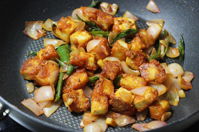 addition of fried paneer 65