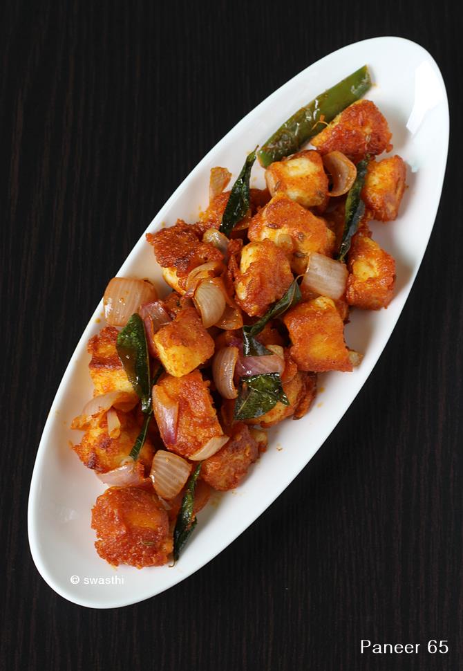 Paneer 65 fry recipe - Swasthi's Recipes