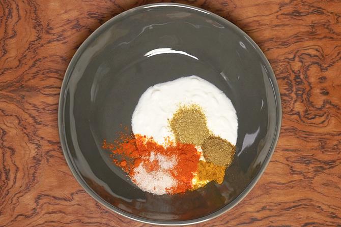 add curd,red chili powder