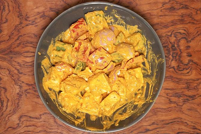 Rest paneer tikka in the fridge