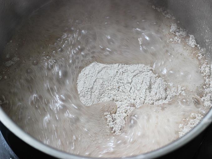 Add the rest of the flour
