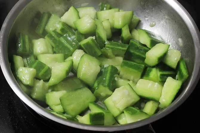 frying veggies