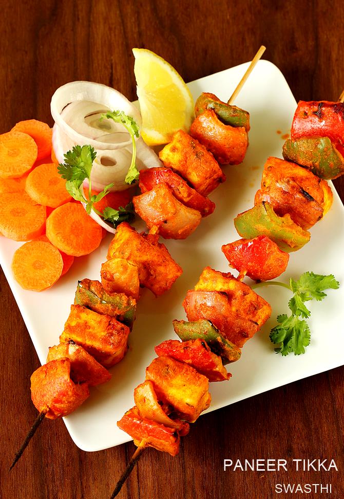 Paneer tikka recipe (restaurant style) - Swasthi&amp;#39;s Recipes