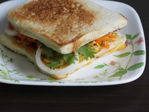 Fried Egg Sandwich Recipe   Swasthi s Recipes - 18