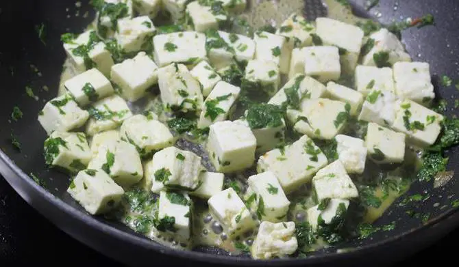 frying paneer for methi paneer recipe