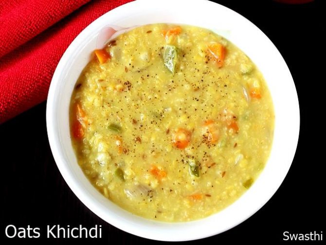 Oats khichdi Vegetable oats khichdi Oats recipes Swasthi's Recipes