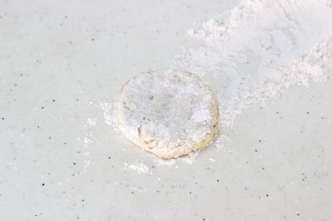 sprinkle little more dough and knead it