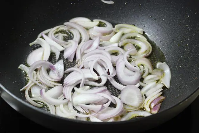 frying onions for fish biryani recipe