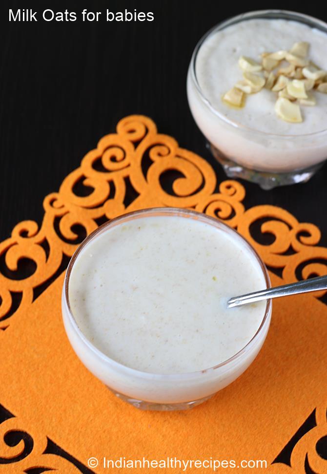 milk oats porridge for babies swasthi