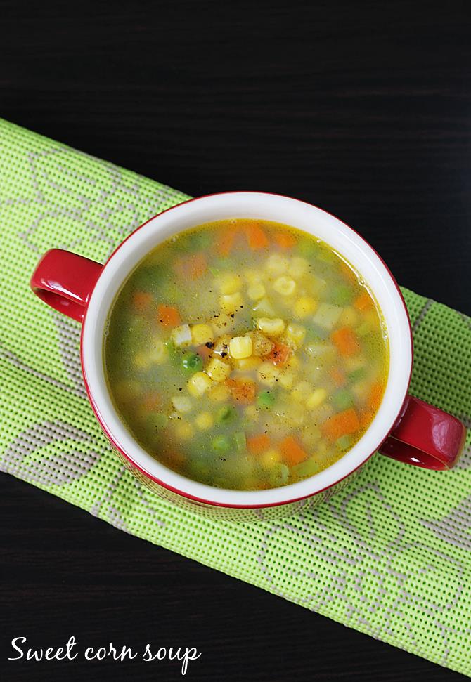 sweet corn soup recipe