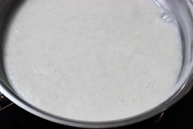 stirring to prevent lumps for sweet oats porridge 6