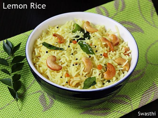 Lemon Rice Recipe, How to Make Lemon Rice by Swasthi's