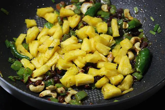 sauteing for veg for thai pineapple fried rice recipe