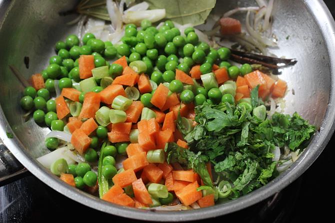addition of veggies for semiya biryani recipe