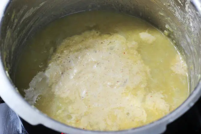 addition of paste for cabbage kootu recipe