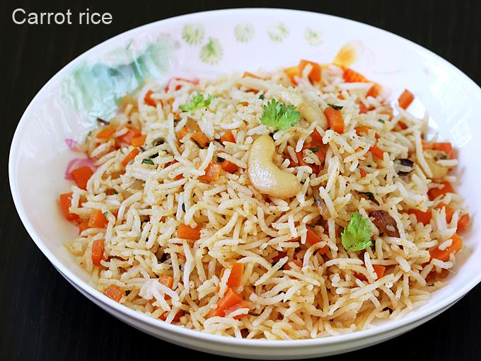 Carrot rice recipe How to make carrot rice Swasthi's Recipes