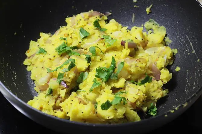 addition of coriander leaves