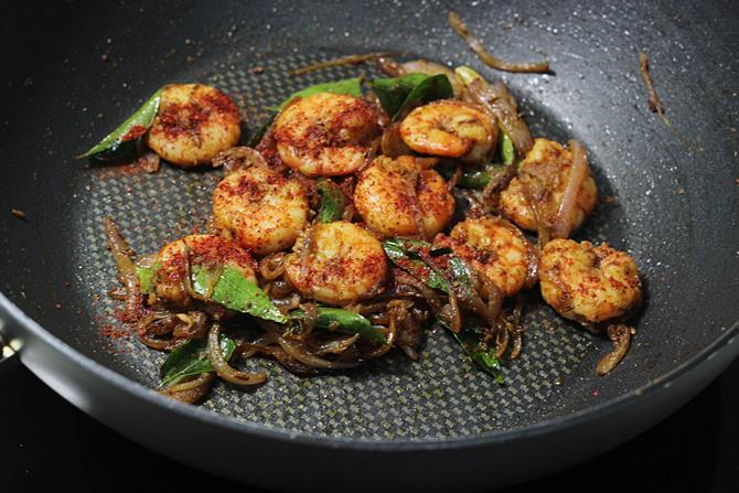 Prawns Fry Recipe   Swasthi s Recipes - 83