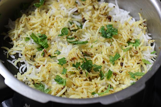 next layer of rice for shrimp biryani recipe