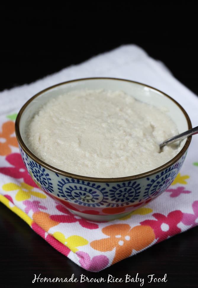 cooked dry cereal powder to make baby cereal using brown rice