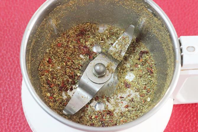 ground spices in a blender to make masala vada