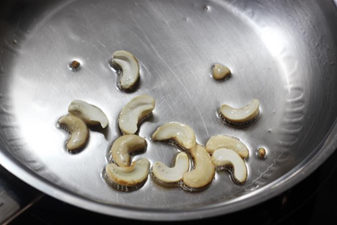 fry few cashews in hot ghee