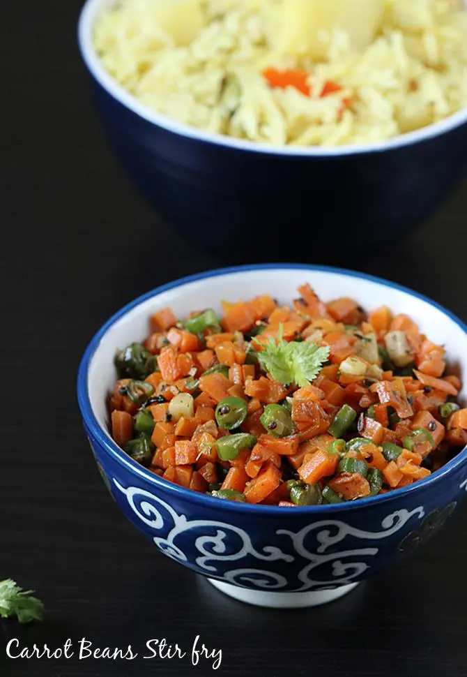 quick carrot beans recipe for rice