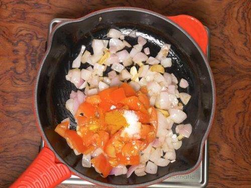 adding tomatoes salt