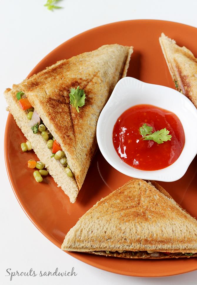 swasthis recipes moong sprouts sandwich