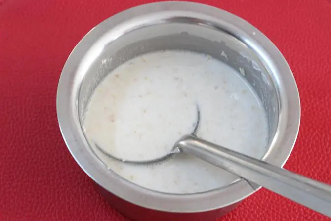 addition of water to make oats uttapam batter