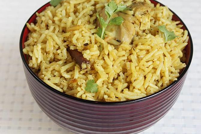 andhra chicken biryani swasthis recipes