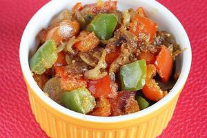 capsicum fry recipe | Bell pepper stir fry - Swasthi's Recipes