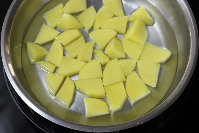 boiling aloo to make potato corn cutlet