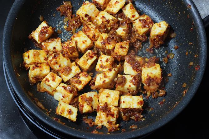 Garlic Paneer Recipe  Quick Paneer Starter    Swasthi s Recipes - 29