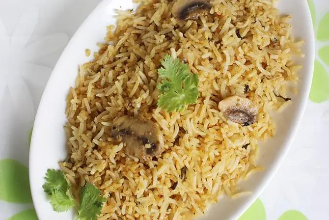 mushroom biryani swasthis recipes