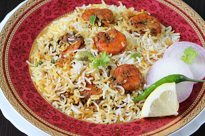 prawn dum biryani swasthis recipes