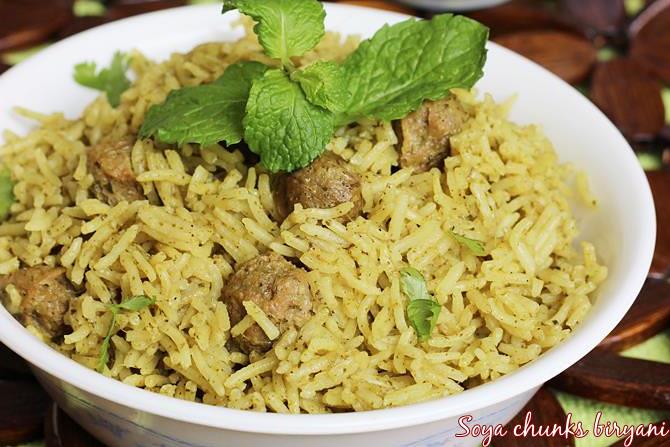 soya chunks biryani swasthis recipes