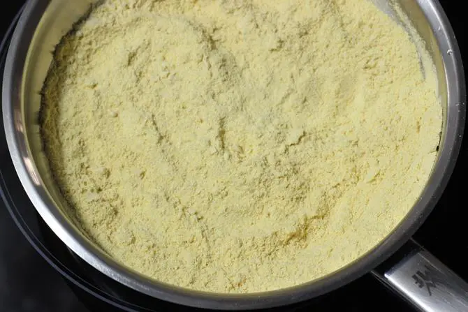 frying besan to make 7 cup burfi
