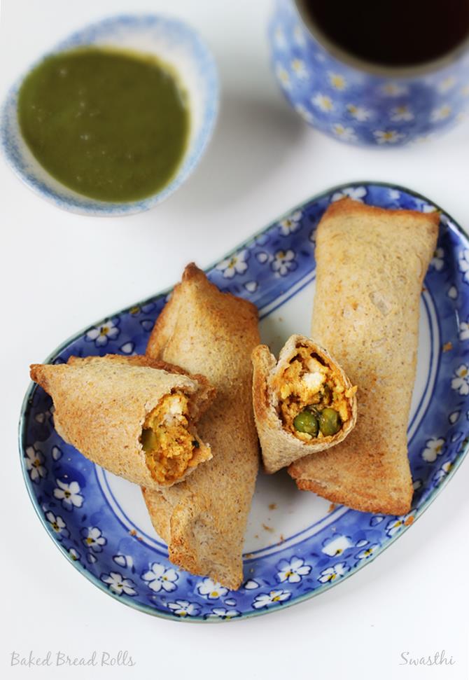 bread paneer roll recipe