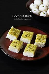 coconut burfi coconut barfi