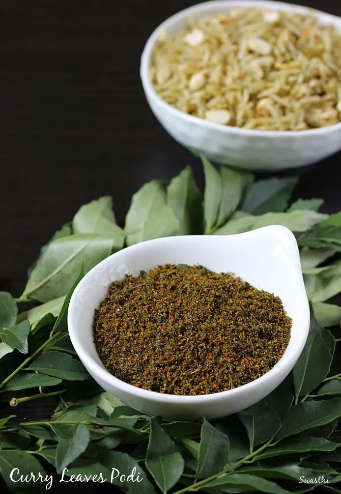 Curry leaves powder | Karivepaku podi | Curry leaves rice