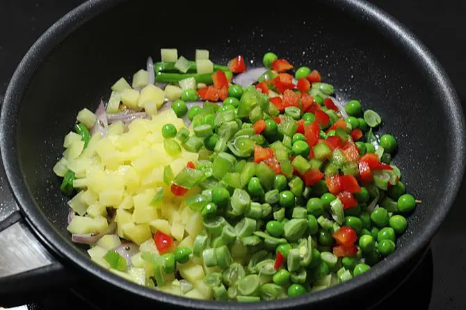 Add chopped veggies