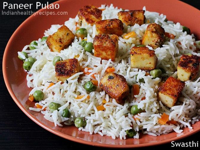 Paneer pulao recipe Swasthi's Recipes