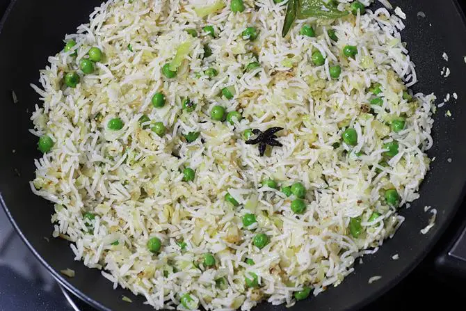 frying rice for Cabbage Fried Rice recipe